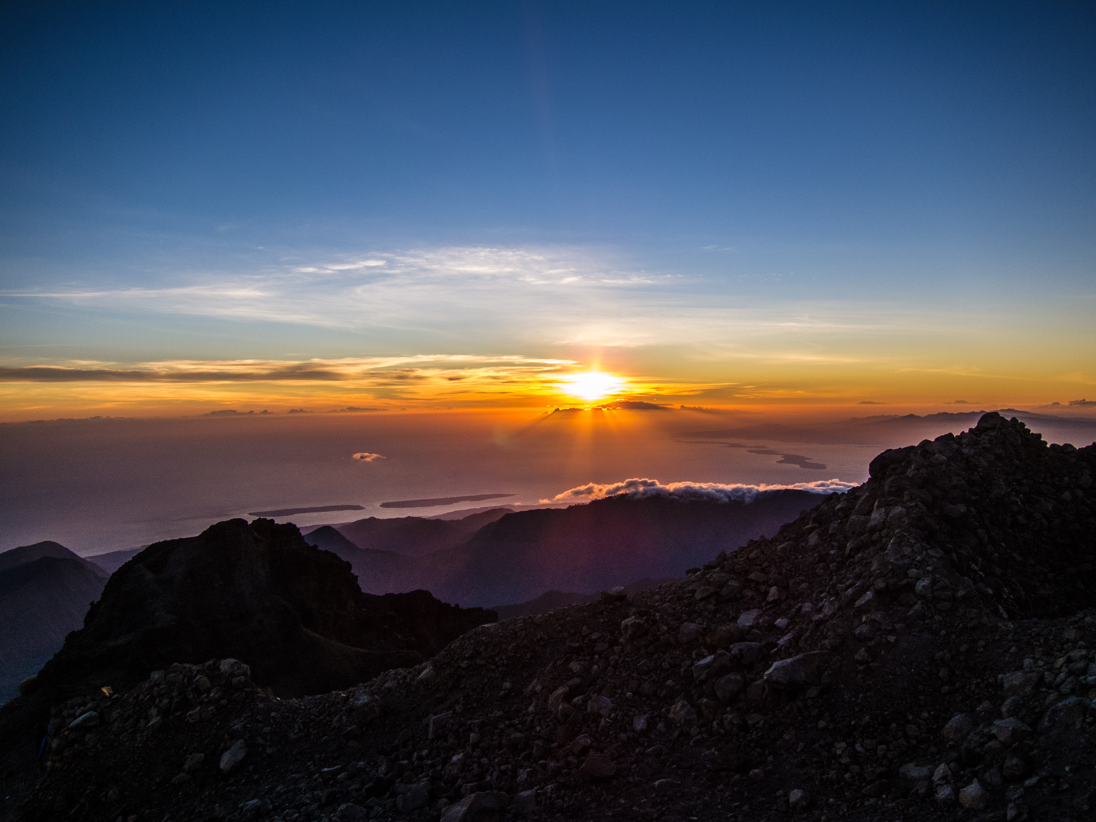 The hard earned sunrise view from the top of Gunung Rinjani